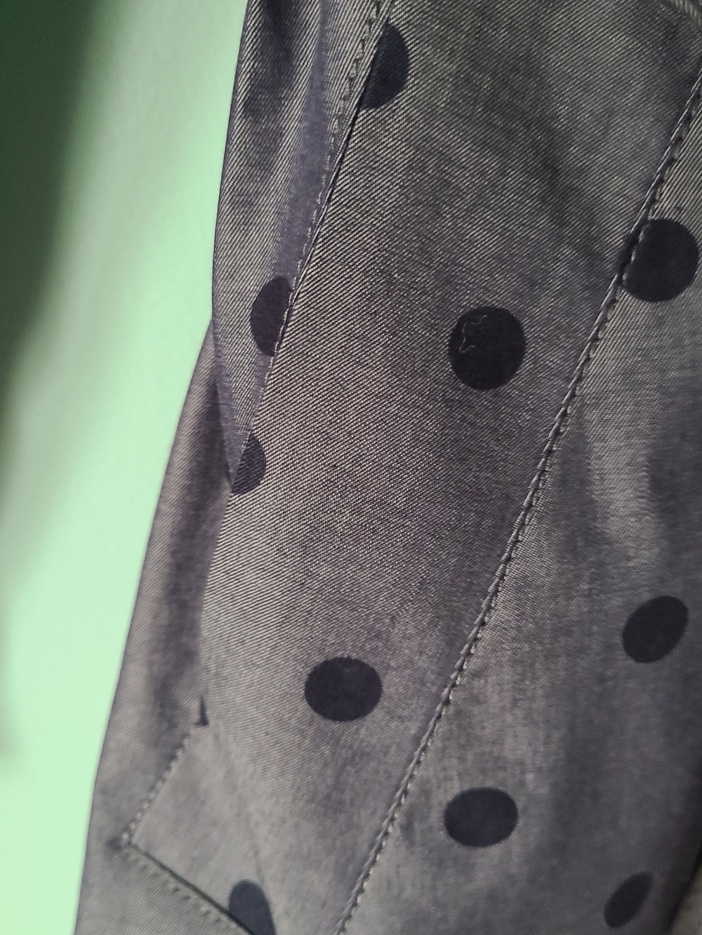 Banana Republic Chambray Polka Dot Trench Coat Belted Classic W/Twist Womens M - Picture 4 of 8